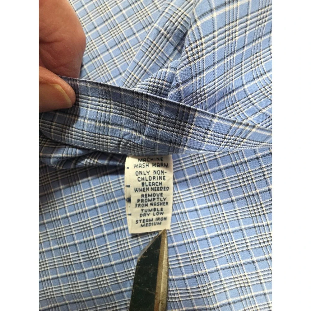 Ralph Lauren Classic Fit Men's Blue on Blue Check Long Sleeve Shirt‎ Size 17/XL